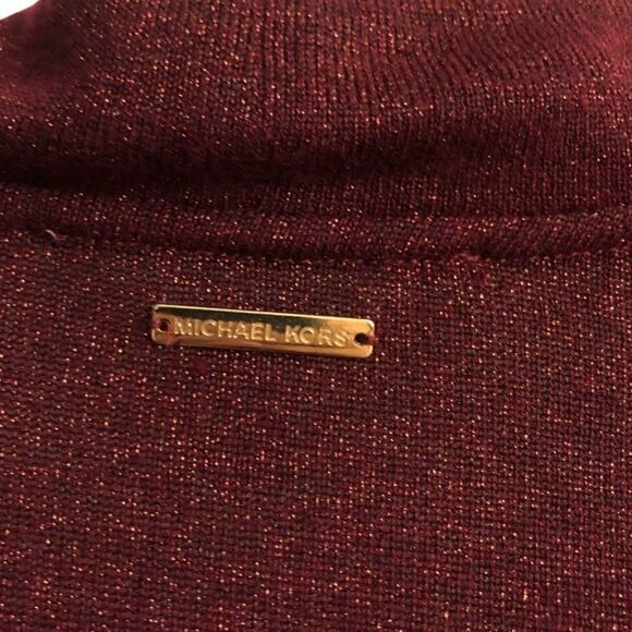 Michael Michael Kors top Size Small subtle sparkly long‎ sleeve cowl neck logo’d - Picture 2 of 6